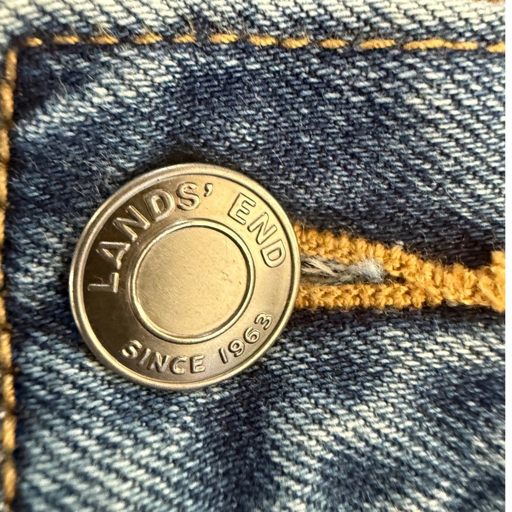 Lands End High Rise Straight Leg Jeans Women Size 16W Medium Wash Distressed - Picture 2 of 11
